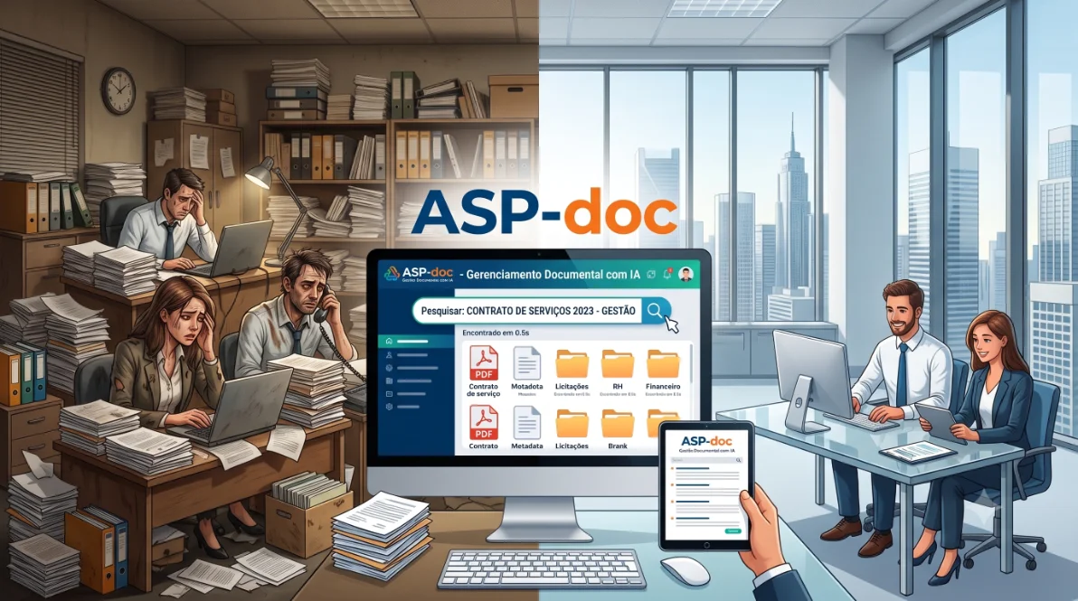 Equipe analisando documento histórico digitalizado no ASPdoc